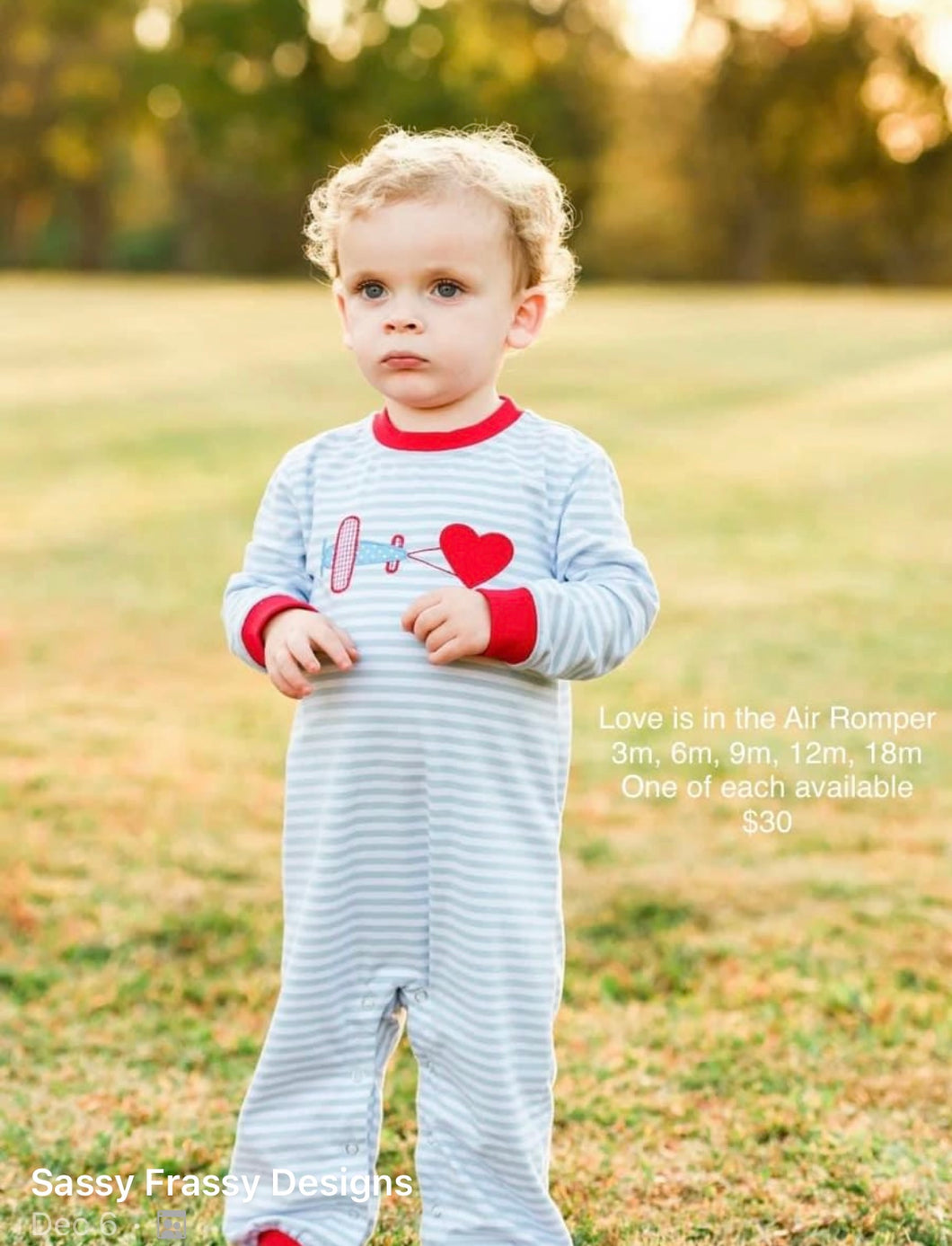 Love is in the air appliqué romper