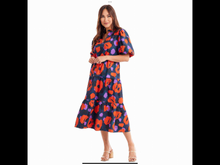 Load image into Gallery viewer, Cherry Leopard Christine Tiered Midi Dress
