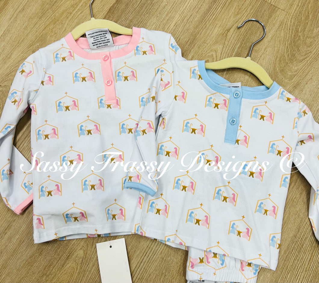 Nativity Pants set-blue