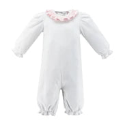 Paisley Bubble white with Pink Ruffle