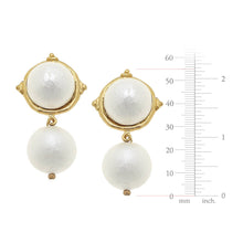 Load image into Gallery viewer, Gold Cotton Pearl Cab with Cotton Pearl Drop Earrings
