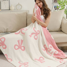 Load image into Gallery viewer, Adult ribbon pattern Throw Blanket : Pink
