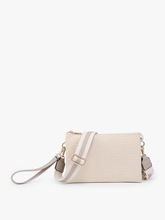 Load image into Gallery viewer, M2056DWV Izzy Diagonal Woven Crossbody w/ Guitar Strap: Camel
