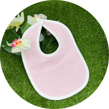 Load image into Gallery viewer, Pink Cotton Pique Baby Bib: With ric rac
