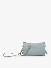 Load image into Gallery viewer, M013 Riley Monogrammable 3 Compartment Crossbody/Wristlet: Saddle
