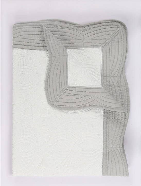 Baby Quilt: White &Grey