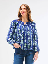 Load image into Gallery viewer, Janelle Top | Ikat Stripe Navy
