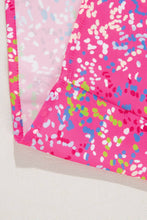 Load image into Gallery viewer, Abstract Print Collared V Neck Babydoll Blouse: Bonbon / 100%Polyester-runs large
