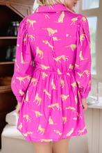 Load image into Gallery viewer, Rose Animal Print Side Pockets Drawstring High Waist Dress
