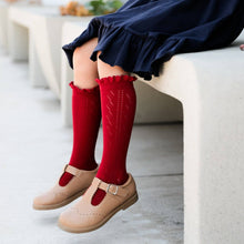 Load image into Gallery viewer, Cherry Fancy Lace Top Knee High Socks: 4-6 YEARS
