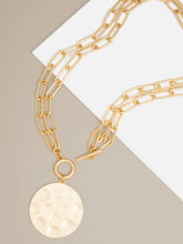 Load image into Gallery viewer, Double-Strand Gold Link Coin Necklace: Matte Gold
