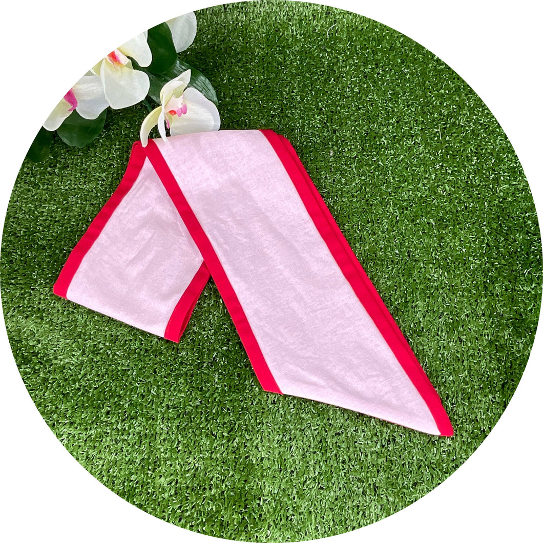 Two Color Linen Sash- Pink, Red, White: 54 inch / Red and pink