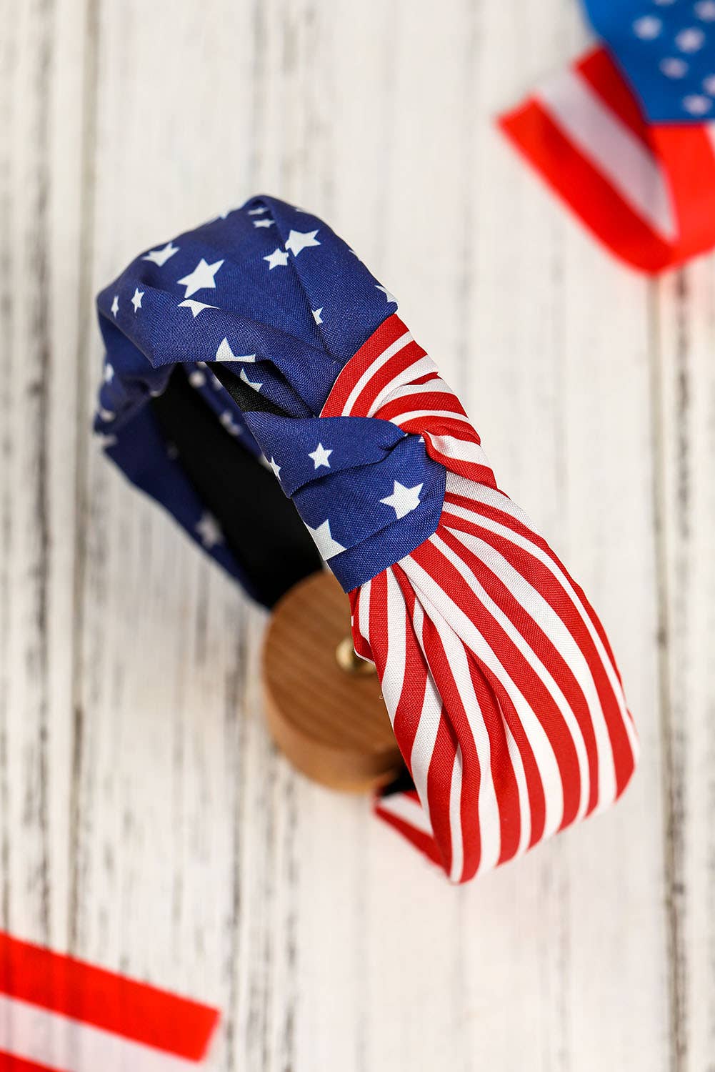 Women American Flag Bow Knot Wide Headband- Pre order