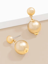 Load image into Gallery viewer, 14mm Matte Gold Bead Drop Earring: MG
