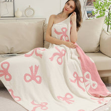 Load image into Gallery viewer, Adult ribbon pattern Throw Blanket : Pink
