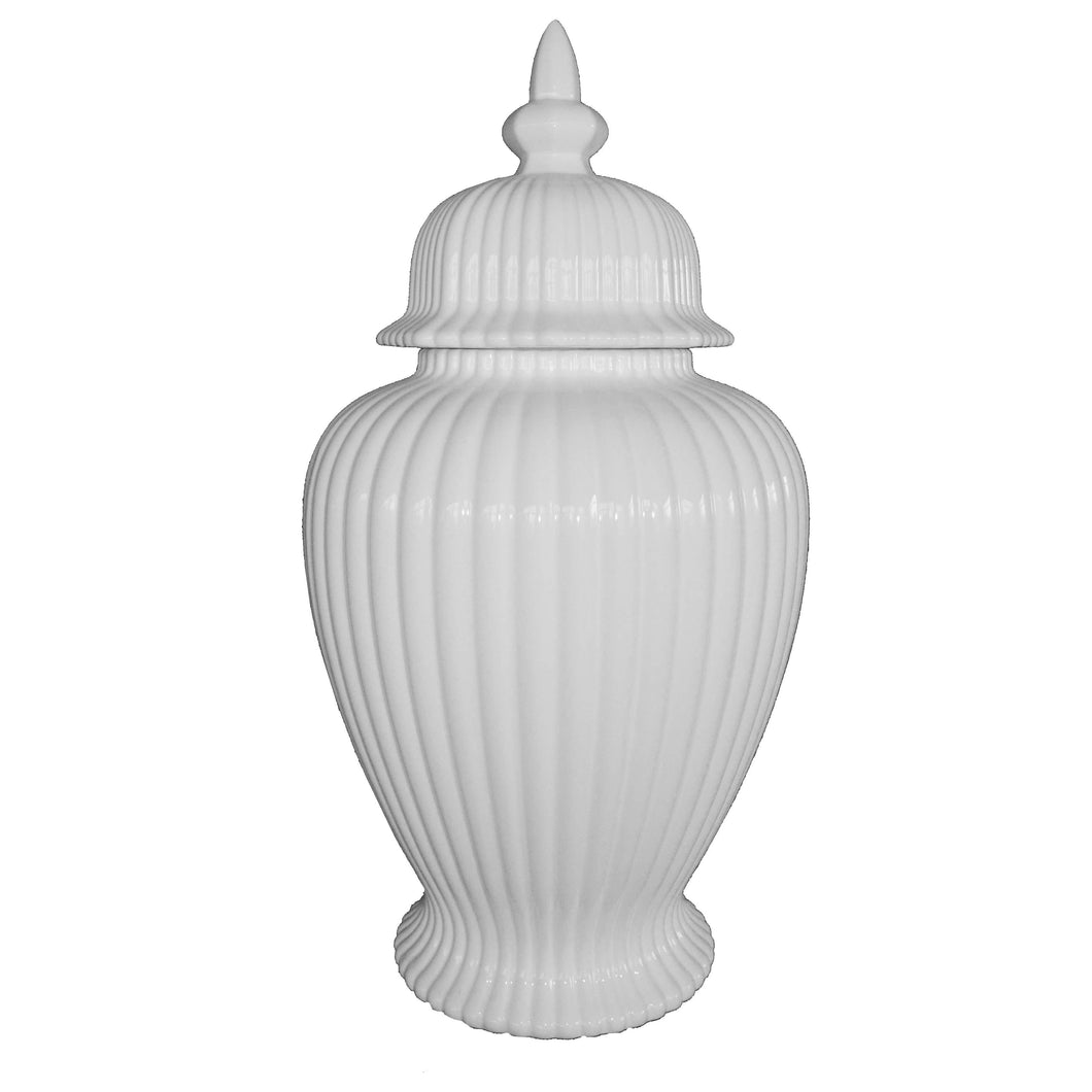 White Porcelain Fluted Decorative Ginger Jar 24