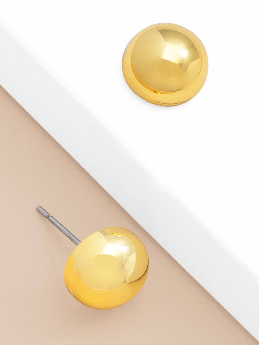 Small Round Metal Stud Earring: GLD