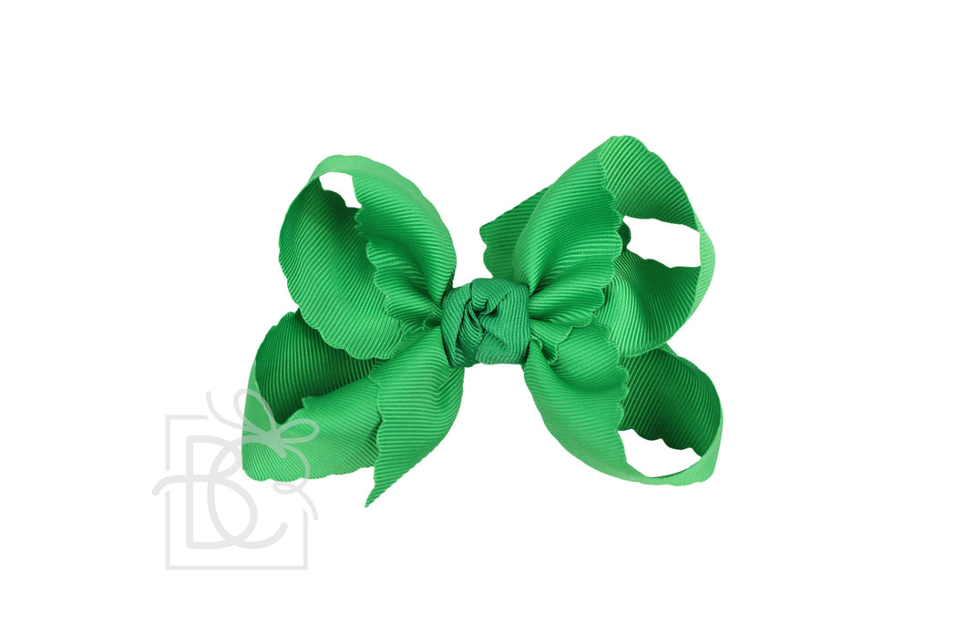 SCALLOPED EDGE BOW: Emerald / 4.5