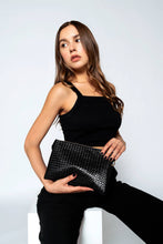 Load image into Gallery viewer, M2056DWV Izzy Diagonal Woven Crossbody w/ Guitar Strap: Camel
