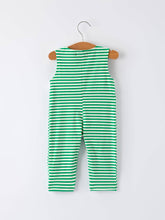 Load image into Gallery viewer, Christmas Tree Smocked Green Stripe Baby Boy Romper
