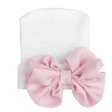 Load image into Gallery viewer, Sweet Hospital Hat: White with Pink bow
