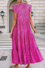 Load image into Gallery viewer, Mia Leopard Print Ruffled Sleeve Tiered Maxi Dress

