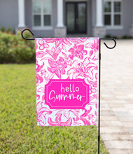 Load image into Gallery viewer, Summer Garden Flag - Pink Flowers Hello Summer: 12&quot; x 18&quot; - Double-Sided
