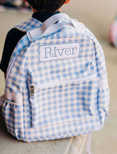 Load image into Gallery viewer, Blue Gingham Backpack
