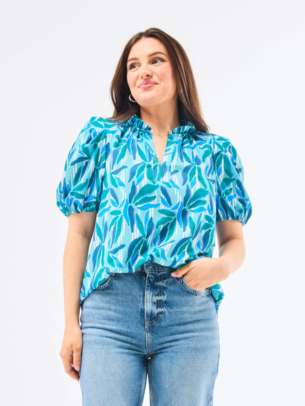 Lainey Top | Reflecting Pool Green