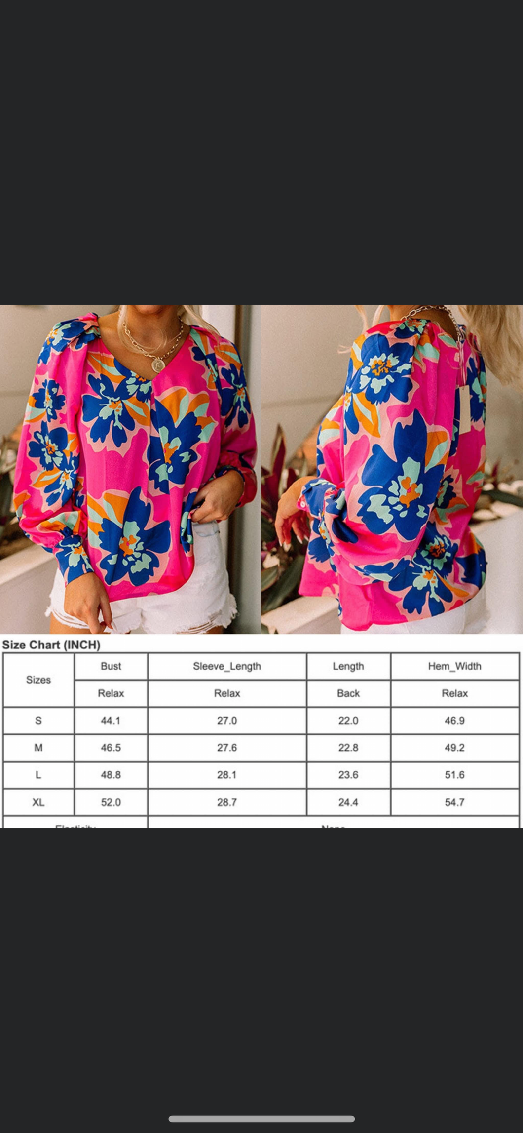 Kira Bright Floral Long sleeve top