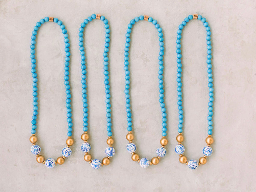 The Marsha cornflower blue necklace by Carolina Strung