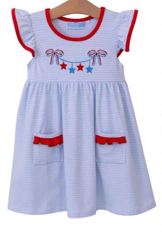 Star Spangled Appliqué Pocket Dress