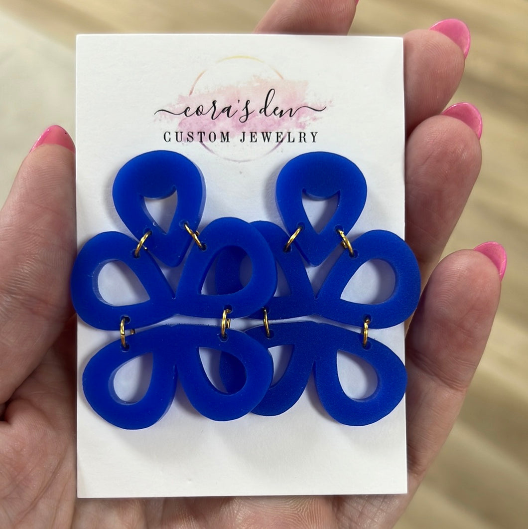 Cobalt Geometric Earrings