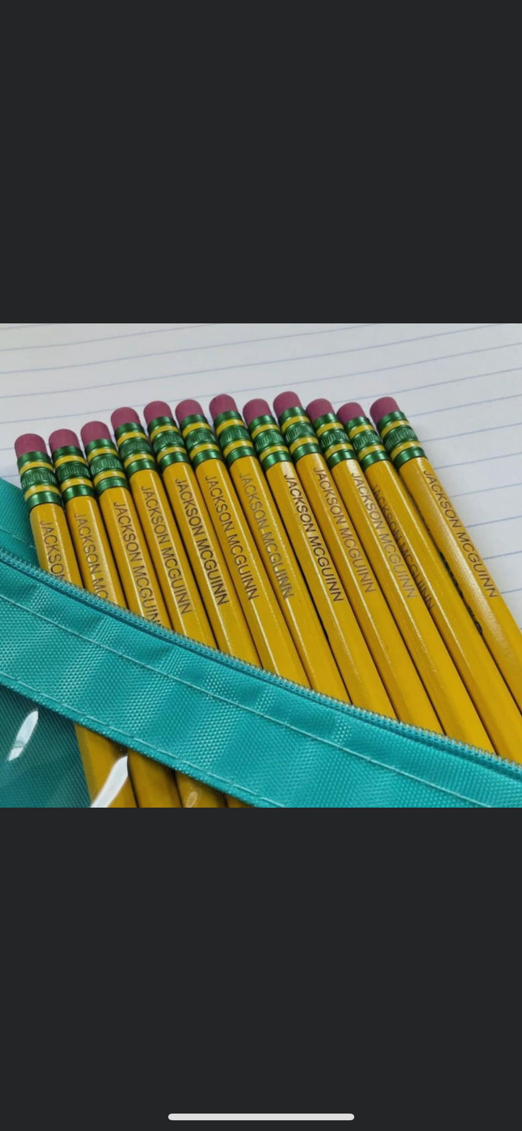 Name engraved pencil preorder set of 12