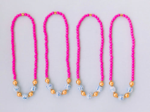 The Marsha bright pink necklace by Carolina strung