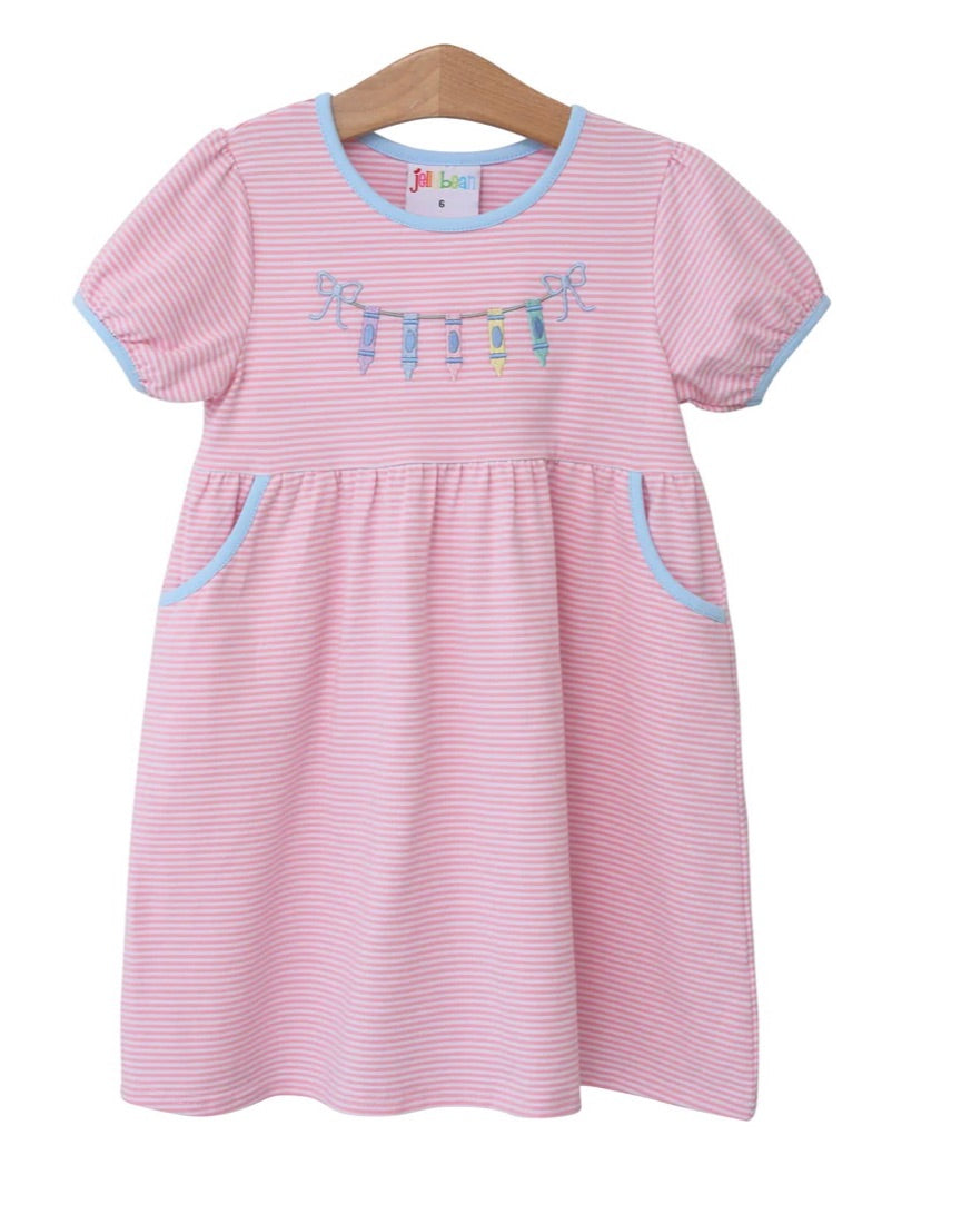 Crayon Embroidered Dress by Jellybean