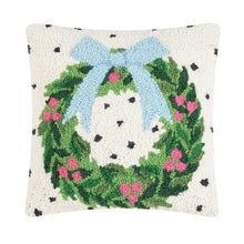 Load image into Gallery viewer, Spotted Holiday Wreath Hook Pillow
