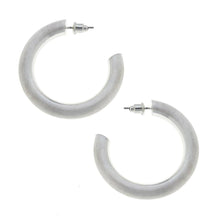 Load image into Gallery viewer, Arabella Hoop Earrings in Satin Silver
