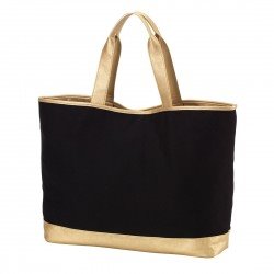 VIv and Lou Black Cabana Tote