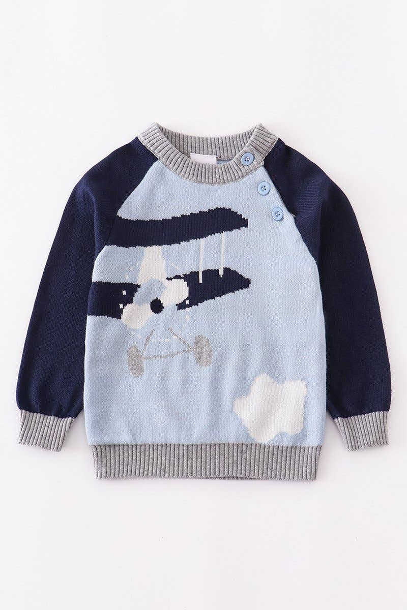 Aircraft button knit jumper sweater