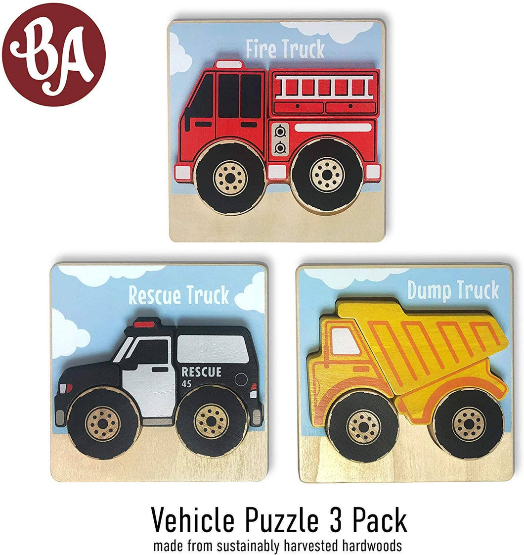 Truck Puzzles 3-Pack - Chunky Pieces 5 piece Puzzles