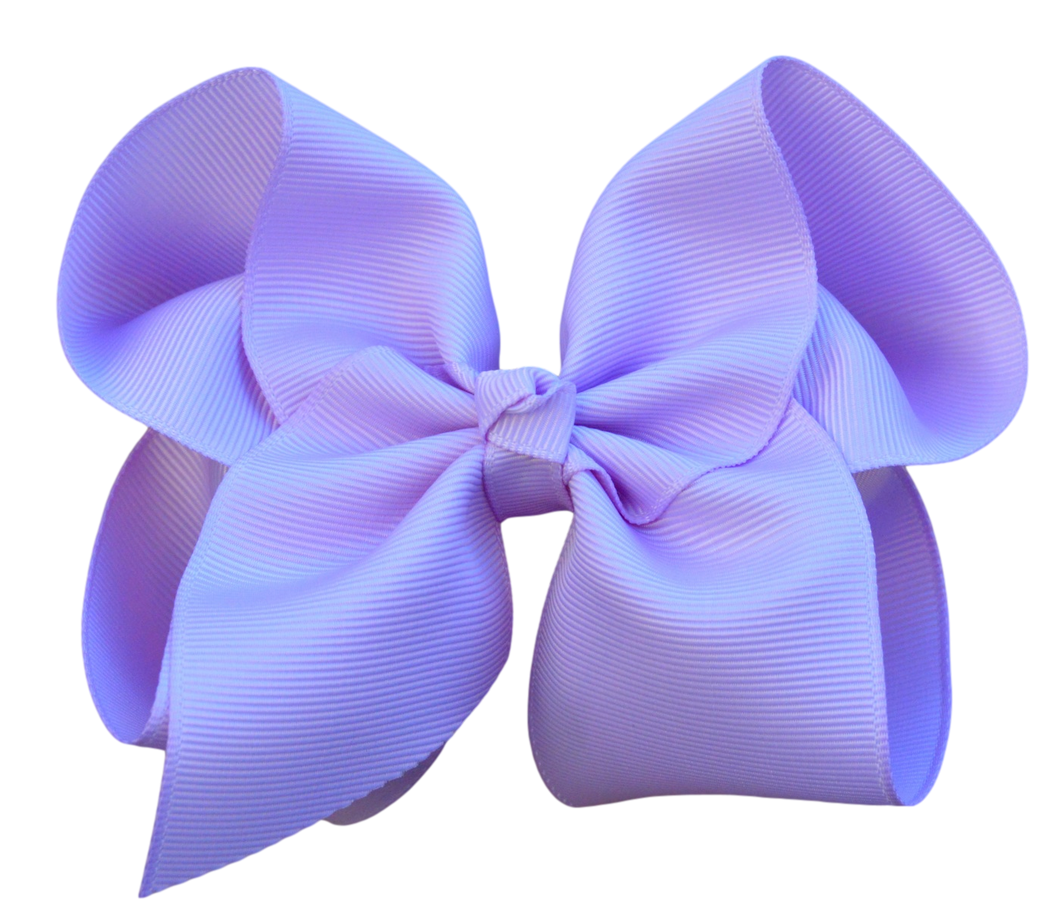 4 inch Solid Grosgrain Bow: Lavender / 4 Inch