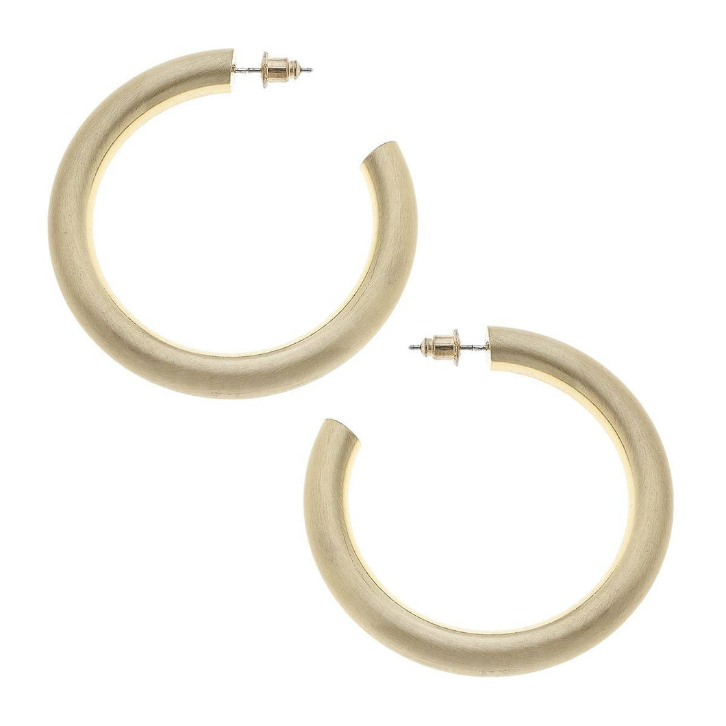 Isla Hoop Earrings in Satin Gold