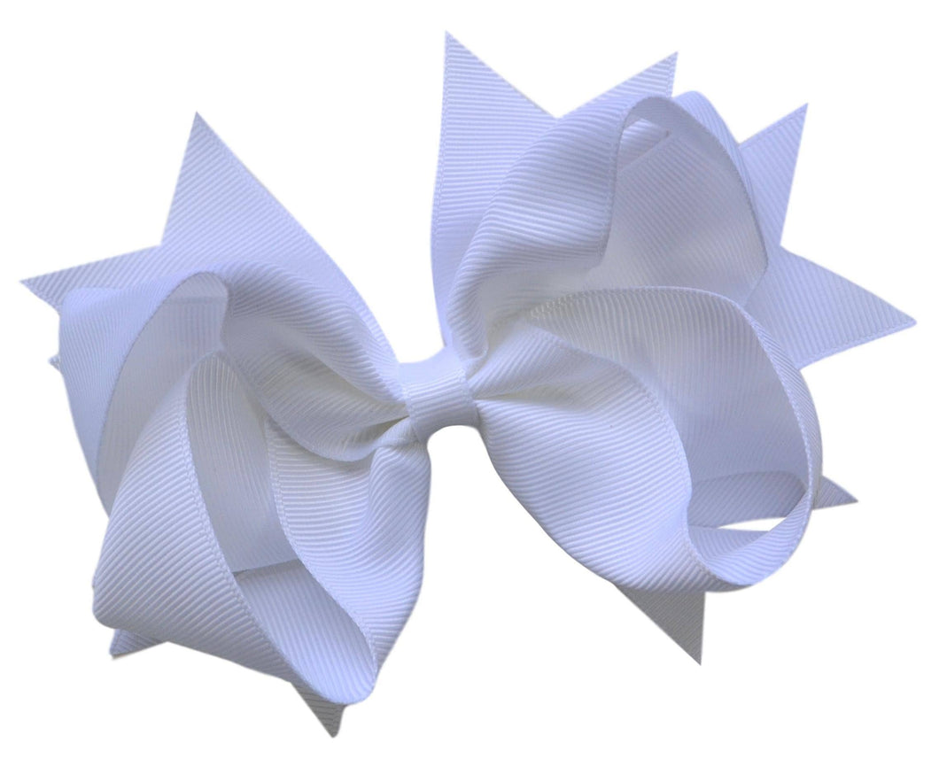4.5 Inch Grosgrain Hair Bow - MANY COLORS!: White