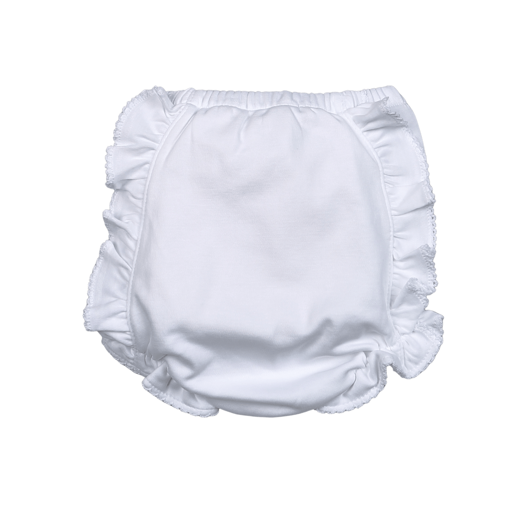 WMD-100 MONOGRAM ME PIMA DIAPER COVER WHITE