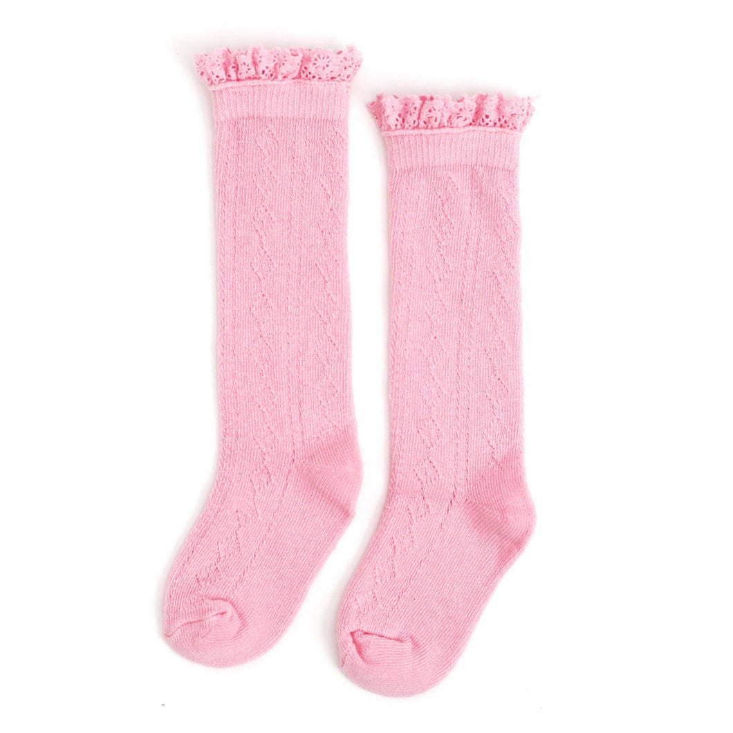 Blossom Fancy Lace Top Knee High Socks: 6-18 MONTHS