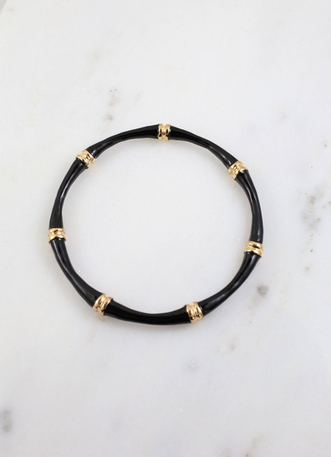 Yuma Enamel Bangle BLACK