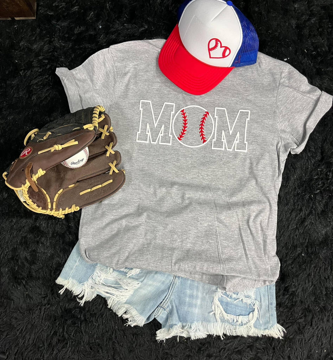 MOM Baseball Outline Puff