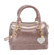 Load image into Gallery viewer, Ruby Multi-Sparkle Jelly Purse: Crystal Heart Edition
