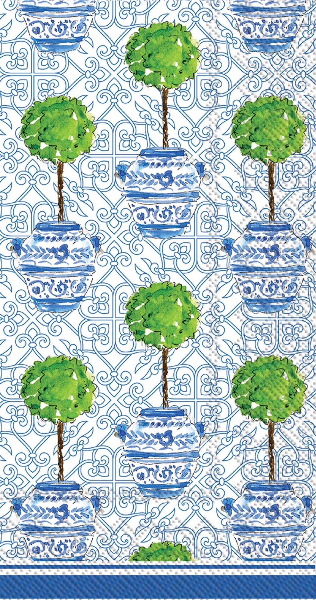 Rosanne Beck Blue Topiary Guest Towel Napkins